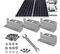 Holdes Lot de 4 supports en Z de montage pour panneau solaire, supports solaires de toit - Support en Z incurvé en aluminium léger, écrous et boulons, clé incluse, convient aux panneaux solaires de
