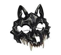 Holdes Masque squelette d'Halloween réaliste - Chapeau squelette de loup pour Halloween, accessoires de décoration en forme de crâne d'animaux pour cosplay, festivals, maisons hantées et