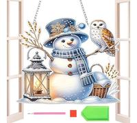 Holdes Ornements de Noël pour peinture strass - Kit de bricolage 2D en acrylique - Décoration à suspendre pour arbres de Noël - Pour art amateur, festival, porte avant, bureau, couronne de Noël