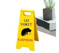 Holdes Panneau d'avertissement de vomi de chat, panneau d'avertissement de vomi, panneau d'avertissement imprimé en avec inscription « Caution Funny Cat Vomit » | Jolie de chat noir pour la