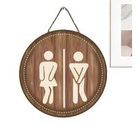 Holdes Panneau Toilettes | Signalétique Toilettes Business Bois Décoration Salle De Bain,Décoration Murale Drôle Pour Bureau Centre Commercial École Maison De Campagne Hôtel Restaurant Hommes Femmes