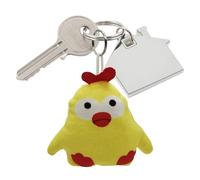 Holdes Pendentif de sac, porte-clés en peluche en forme de poulet, porte-clés musique de poulet pour téléphones portables, sacs à dos