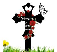 Holdes Piquets commémoratifs pour cimetière, marqueurs de tombe imperméables pour l'extérieur, décorations de cimetière, piquets papillon commémoratifs extérieurs, piquet de jardin en forme de