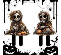 Holdes Piquets de Décorations Halloween pour Pelouse - Piquets Décoratifs de Jardin pour Décorations d'halloween | Décor Extérieur Effrayant en Acrylique 2D pour Porche Terrasse Pelouse