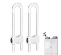 Holdes Serrures d'armoire de sécurité pour, serrures pour armoires | Serrures pour en forme de U pour armoires,Serrures d'armoire pour, 2 pièces, pour poignée de bouton sur porte de cuisine, placard