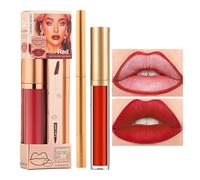 Holdes Set De Rouge À Lèvres Et Crayon À Lèvres,Outil de Maquillage de Voyage - Gloss Teinté,pour Femmes Voyageurs Débutants Professionnels Mariées Amateurs de Beauté Routine