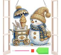 Holdes Strass - Décoration de Noël - 2D - Acrylique - Kit de bricolage - Ornement festif à suspendre - Pour les amateurs d'art - Festival - Porte - Bureau - Couronne de Noël - Escalier - Fenêtre