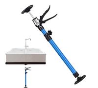 Holdes Support/support télescopique 30-59/50-115 cm extensible, pour montage de construction, cadres de porte, d'une seule main, forme courte, capacité de charge jusqu'à 40 kg, plaque de presse