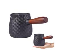 Holdes Théière en Fonte | Théière Pour Poêle D'une Capacité De 600 Ml,Bouilloire en Fonte avec Poignée en Bois,Pour Adultes et, Maison, Camping et Voyage