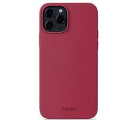 holdit Coque en silicone pour iPhone 12/12 Pro, ultra fine, 0,8 mm, en silicone tendance, fine, avec protection complète (bord surélevé pour la protection de l'appareil photo), velours rouge