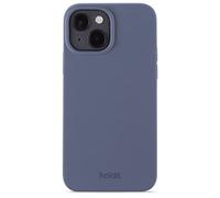 holdit Coque en silicone pour iPhone 14/13 - 0,8 mm - Ultra fine - En silicone - Avec protection complète (bord surélevé pour la protection de l'appareil photo) - Bleu pacifique