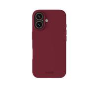 holdit Coque en silicone pour iPhone 16-0,8 mm - Ultra fine - En silicone - Avec protection complète (bord surélevé pour la protection de l'appareil photo) - Velours rouge
