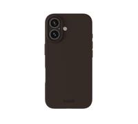 holdit Coque en silicone pour iPhone 16-0,8 mm - Ultra fine - En silicone - Tendance - Avec protection complète (bord surélevé pour la protection de l'appareil photo) - Chocolat