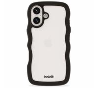 Holdit Holdit Coque Wavy pour iPhone 16 Black / Transparent Noir