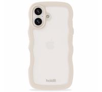 Holdit Holdit Coque Wavy pour iPhone 16 Transparent / Light Beige Beige