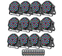 HOLDLAMP 12PCS Lampe de Scène Par LED, RGB 36 LED Eclairage Scene avec Télécommande et DMX 7CH, 7 Modes de Lumière Par pourJardin Fête Balcon Bars DJ Concerts Halloween Noël