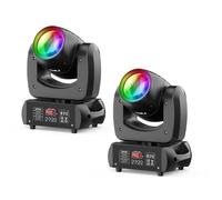 HOLDLAMP 200W DJ Lyre LED Beam 8 GOBO 18 Prisme DMX - PACK DE 2 Jeux de Lumiere DJ - Lumière de Scène Pour Party Disco Mariage