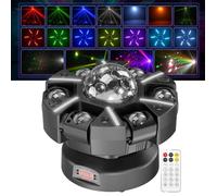 HOLDLAMP 230W Jeux de Lumiere RGBW Beam Laser Boule Magique Bande 24 RGB LED Stroboscope - 6 Bras DJ Lyre LED avec Télécommande