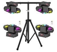 HOLDLAMP 2PCS 140W Lyre LED RGBW Rotation 2 Bras - Beam Laser Magic Ball Bande RGB Stroboscopique avec Télécommande & Trépied