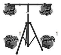 HOLDLAMP 2PCS 200W Jeux de Lumiere DJ - 4 Bras Lyre LED RGBW Beam Wash Laser Bee-Eyes Rotation avec Télécommande et Trépied
