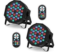 HOLDLAMP 2PCS Lampe de Scène Par LED, RGB 36 LED Eclairage Scene avec Télécommande et DMX 7CH, 7 Modes de Lumière Par pourJardin Fête Balcon Bars DJ Concerts Halloween Noël