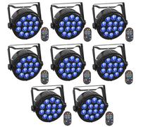 HOLDLAMP Lampe de Scène 14 * 6W LED Par Lumières RGBW DMX512 Disco Light avec Télécommande Sans Fil Effect Lights pour Jardin, Fête, Balcon, Bars, DJ, Concerts, Halloween, Noël - 8PCS