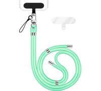 HoldMe Edition - Lanyard avec mousqueton argent & 2 pads - Chaîne universelle pour téléphone portable Lanière en nylon - Turquoise