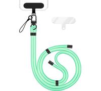 HoldMe Edition - Lanyard avec mousqueton noir & 2 pads - Chaîne universelle pour téléphone portable Bandoulière en nylon - Turquoise