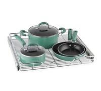 HOLDN’ STORAGE Organiseur de placard - Tiroirs coulissants robustes et antirouille pour armoires de cuisine - Chrome 50,8 x 43,2 x 8 cm (l x P x H) Nécessite une ouverture d'au moins 53,3 cm