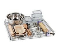 HOLDN’ STORAGE Organiseur de tiroir coulissant, très résistant, nécessite une ouverture d'armoire de cuisine d'au moins 53,3 cm, finition chromée