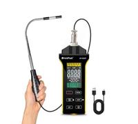 HOLDPEAK Anémomètre professionnel à fil chaud - Appareil de mesure numérique précis de la vitesse du vent pour CFM/CMM, avec mesure de la température, sonde télescopique, écran lumineux et export de
