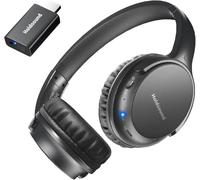 Holdsound BKM400 Casque TV sans fil pour personnes âgées avec émetteur USB Bluetooth, optique, RCA, AUX et USB, jusqu'à 50,3 m, sans retard et haut volume de sortie, 40 heures de lecture