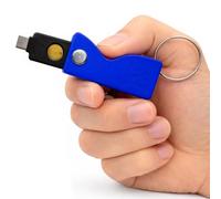 HOLDTAG Porte-clés compatible avec YubiKey 5 NFC et 5C NFC - Étui antichoc en plastique avec design rotatif, étui rigide, support résistant e sécurité non incluse), bleu, Estándar para Yubikey 5