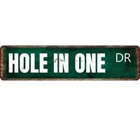 Hole In One Plaque en métal en aluminium 15,2 x 40,6 cm Décoration murale pour intérieur/extérieur