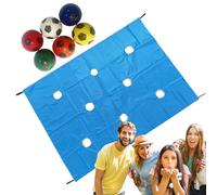 Hole Tarp Team Building - 2 x 1,45 m - Tissu Oxford - Avec 6 balles en polyuréthane - Jeu de groupe d'extérieur pour encourager la coopération et le travail d'équipe - Idéal pour les adolescents, les
