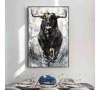 HOLEILUCK Abstrait Taureau Toile Peinture Matador Wall Art Print Affiche Salon Peintures Décoratives Sur La Murale Décor À La Maison 85x130cm/33x51inch Avec Cadre Noir