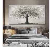 HOLEILUCK Affiche d'arbre de vie en noir et blanc, peinture moderne imprimée sur toile, peinture murale pour salon, décoration d'intérieur, 70x144cm/28x57in, sans cadre