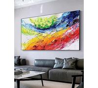 HOLEILUCK Art mural coloré abstrait couleur Splash peinture sur toile grand arc-en-ciel coloré peinture moderne mur Art décoration 40x90cm/16x35in sans cadre