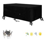 HOLEILUCK Bâche Table De Jardin Extérieur-Housse Protection Salon De Jardin 260x260x105cm Housse Protection Chaise De Jardin Exterieur Hydrofuge, Coupe-Vent, Résistant Au UV Housse De Meuble De Patio