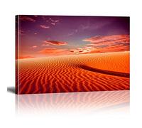 HOLEILUCK Chameau avec berger dans le désert du Sahara Paysage Wall Prints Wall Art Morocco Desert Canvas Painting for Room Decor 70x105cm(27.6x41.3in) Avec Cadre