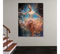 HOLEILUCK Décoration murale d'art de danse - Toile de danse moderne et élégante - Belles danseuses de ballerine - Grandes images pour salon - 30 x 50 cm avec cadre
