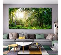 HOLEILUCK Forêt Arbre Paysage Impressions Toile Peinture Sans Cadre Mur Art pour Salon Grande Taille Photos Soleil Moderne Décor 80x163cm/31x64in Sans Cadre