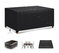 HOLEILUCK Housse pour Table de Jardin 260x135x90cm Rectangulaire Bâche Salon de Jardin Rattan Garden Furniture Cover Imperméable Anti-UV 420d Oxford Bâche Table Exterieur