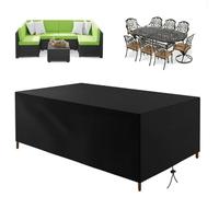 HOLEILUCK Housse Salon de Jardin 215x75x80cm/LxWxH Bache De Protection Salon De Jardin,Housse Canape Exterieur,Résistante à l'hiver Housse Salon de Jardin Exterieur Noir 420D Oxford Housse De Table