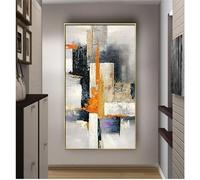HOLEILUCK Image murale moderne abstraite géométrique verticale pour salon, porche, œuvre d'art surdimensionnée pour décoration murale, 95 x 180 cm, sans cadre