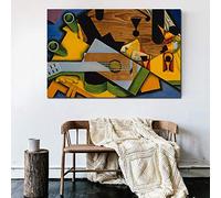 HOLEILUCK Juan Gris Affiche Décor À La Maison Cubisme Toile Peintures HD Imprimé Vintage Photos Abstrait Mur Art Cadre Salon 70x125cm/28x49in Avec Cadre