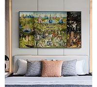 HOLEILUCK Le jardin des délices terrestres peintures sur toile grande taille Art célèbre de Hieronymus photos d'art mural pour le salon 25x50 cm/10x20 pouces sans cadre