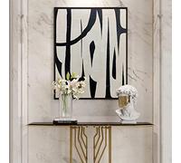 HOLEILUCK Noir et Blanc Peinture Abstraite Moderne Beige Couleur Impressions Maison Salon Grand Prêt à Accrocher Bureau Décoration Murale 60x115cm/24x45inch Avec Cadre Noir