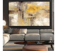 HOLEILUCK Peinture à l'huile abstraite dorée sur toile, affiches et imprimés scandinaves, peintures murales pour décoration de chambre à coucher, 92x122cm/36x48 pouces, sans cadre