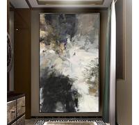 HOLEILUCK Peinture à l'huile abstraite noire sur toile Art mural salon pour la décoration intérieure photos murales design d'art scandinave moderne 80x110 cm/31x43 pouces avec-cadre noir